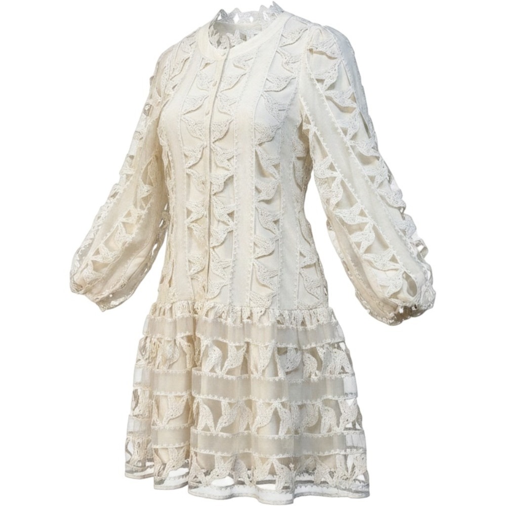 Ciebon Dress Small Crochet Lace Button Front Victorian Coquette Cottage Babydoll